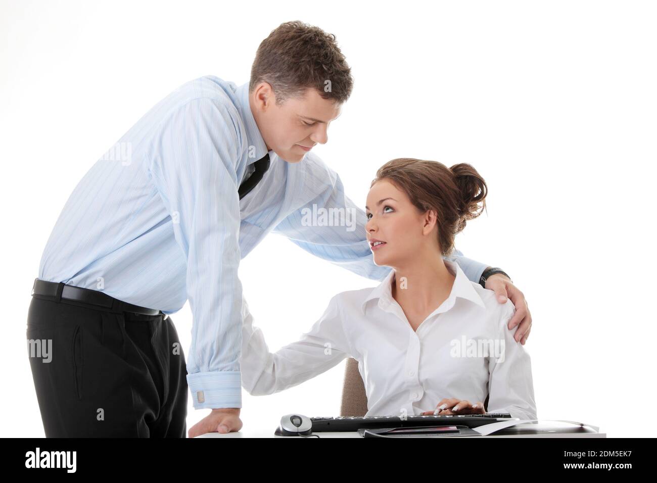 Romantic Business Couple Against White Background Stock Photo - Alamy