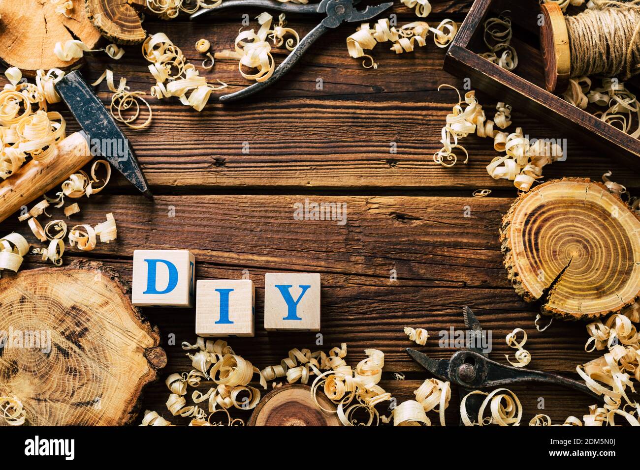 Do it Yourself wood. Woodworking DIY. Wood shavings and