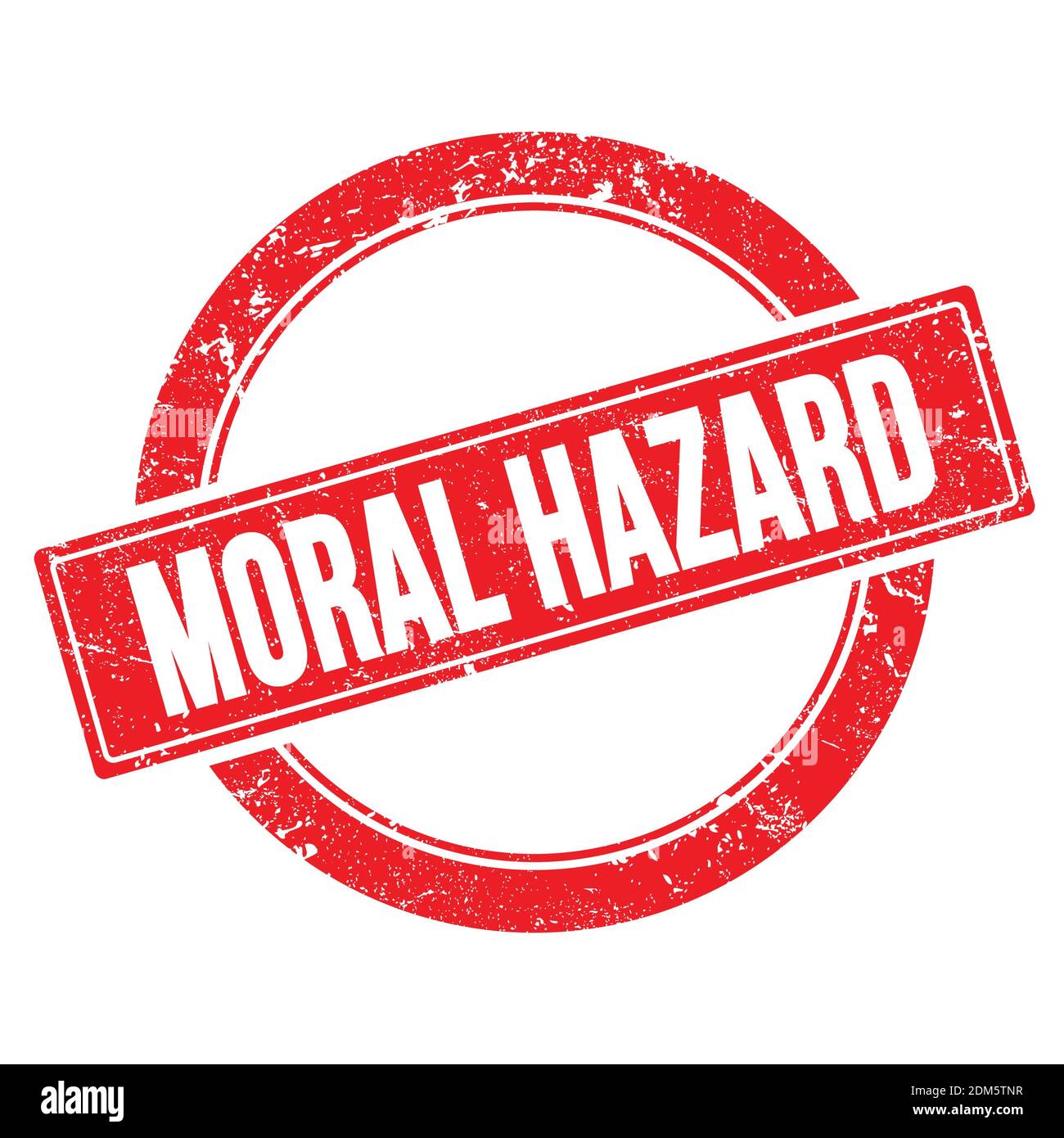 MORAL HAZARD text on red grungy round vintage stamp. Stock Photo