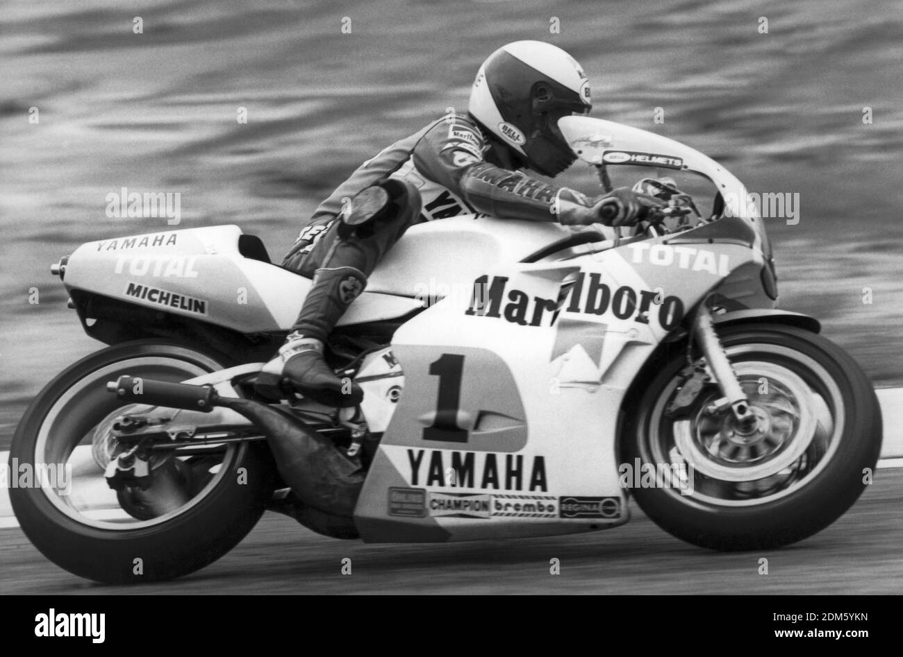Eddie Lawson,(USA), Yamaha 500, motorcycle season 1985 Stock Photo