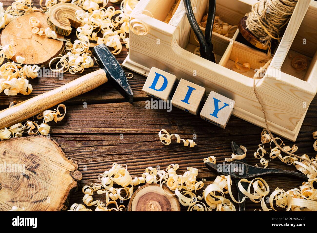 Do it Yourself wood. Woodworking DIY. Wood shavings and