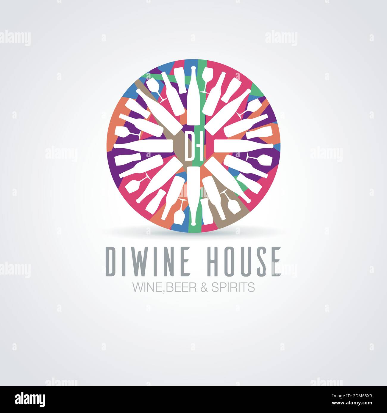 Labels for company, wine shop and wine bar, restaurant. Vector symbol template Stock Vector