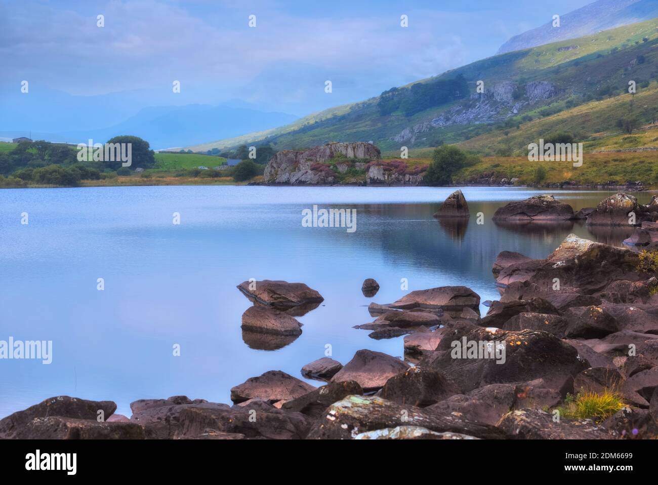 Llynnau Mymbyr, Dyffryn Mymbyr, Snowdonia, Wales, United Kingdom Stock Photo