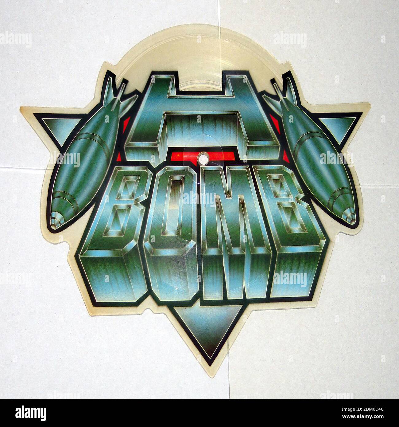 H BOMB STOP THE LIGHTS   SPACE STATION NO 5 SHAPED PICTURE DISC  - Vintage Vinyl Record Cover Stock Photo