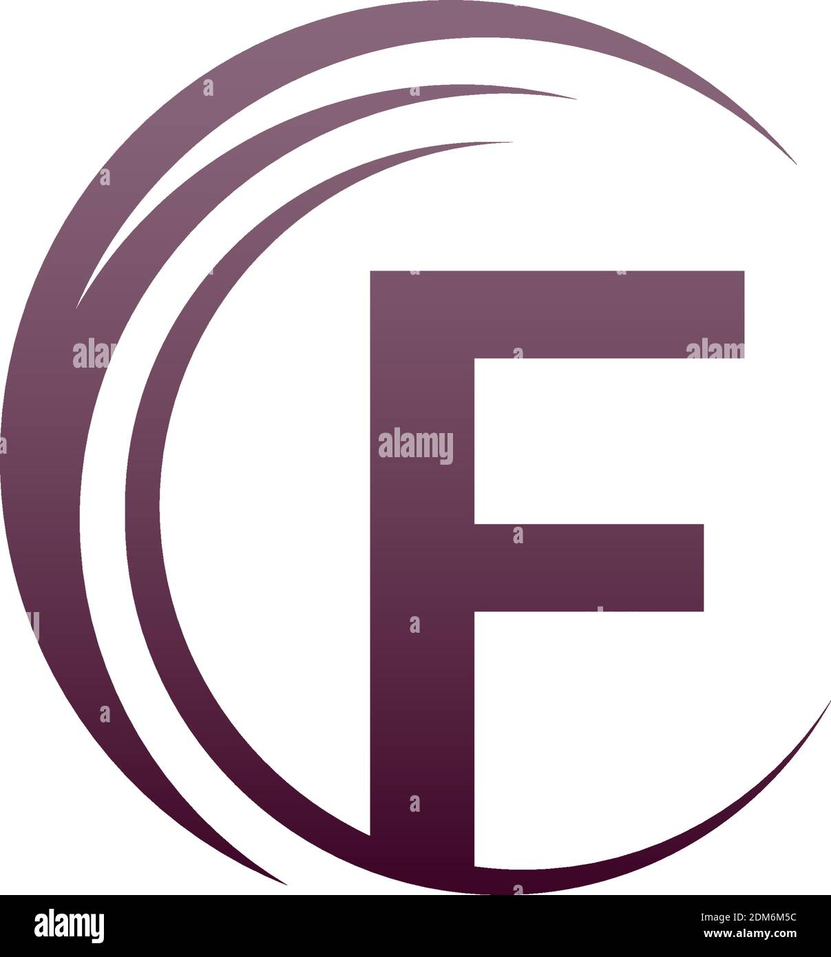 Wave circle letter F logo icon design illustration Stock Vector Image ...