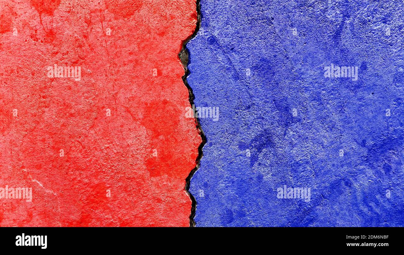 A closeup of red and blue colored background - concept conflicts between republican party versus democratic party Stock Photo