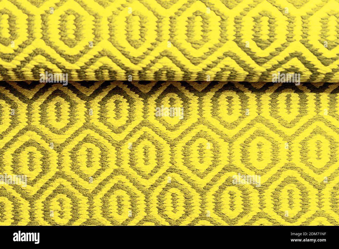 Bright IlluminatingYellow and Gray Wool Rug Carpet Texture Background