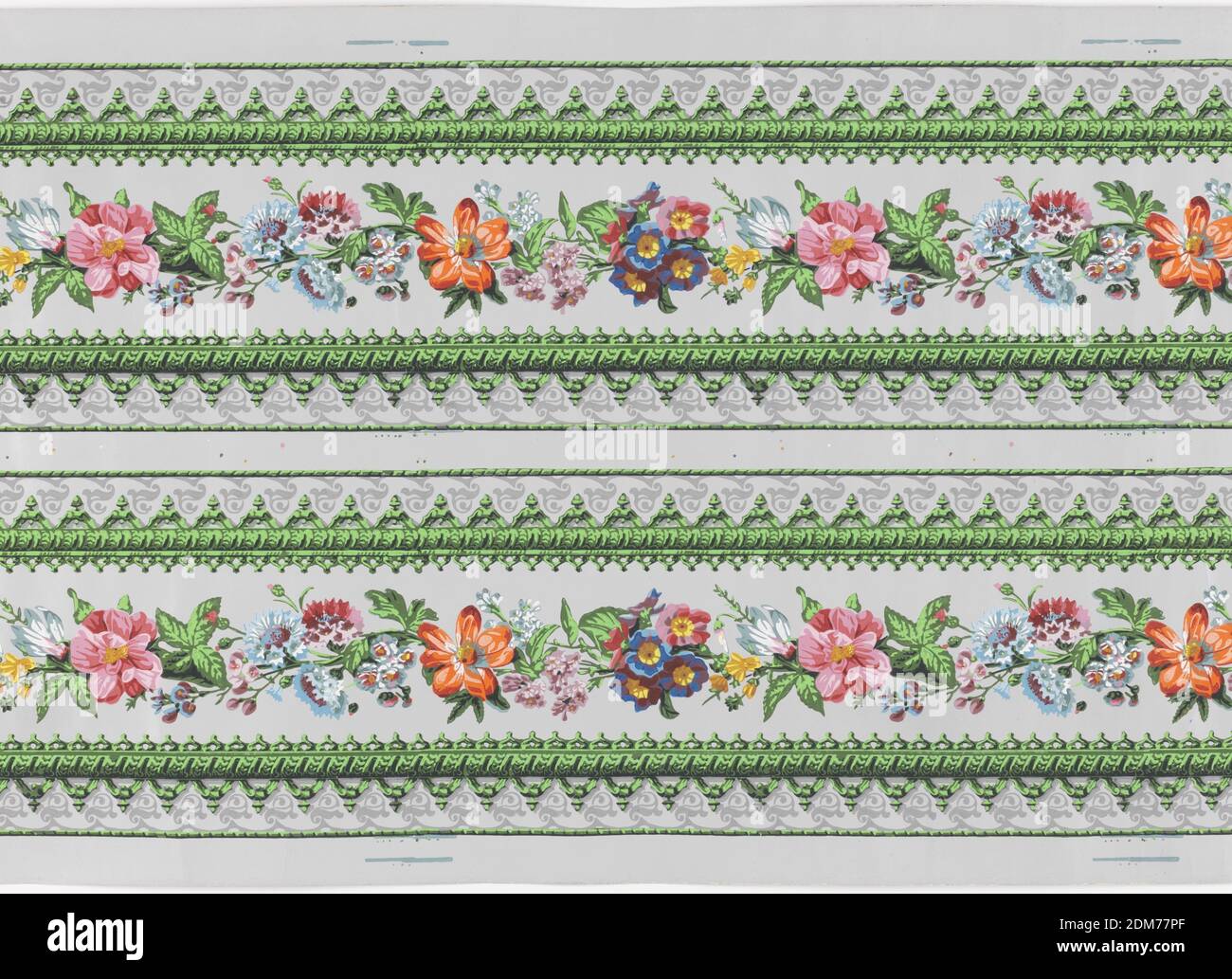 Border, Blockprinted on continuous paper, Printed two borders across