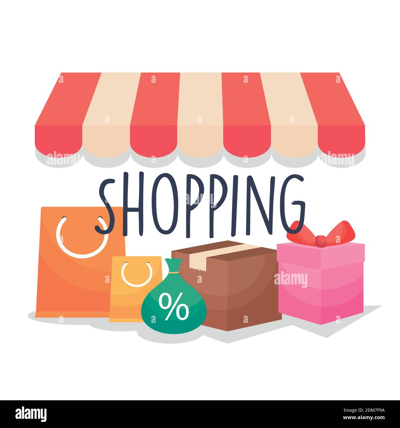 shopping bags box and gift design of commerce and market theme Vector illustration Stock Vector