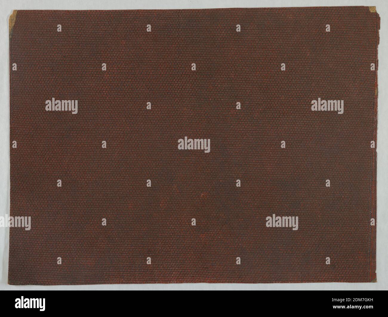 Sidewall, Fiber composition impregnated with tung oil, embossed and painted, Imitation leather. Rows of very small circles similar to lizard skin. Black ground over which brownish-red has been worked., Japan, 1875–1900, Wallcoverings, Sidewall Stock Photo