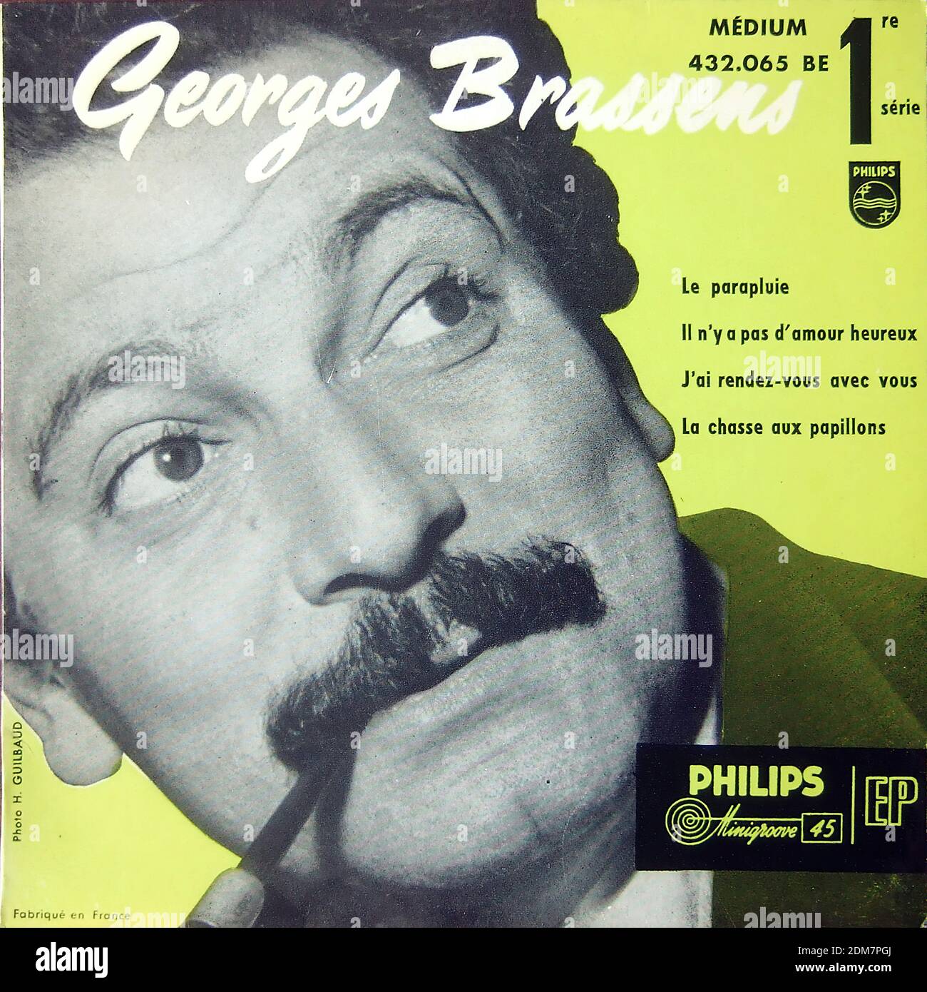 Georges Brassens Le Parapluie Il N Y A Pas D Amour Heureux J Ai Rendez Vous Avec Vous La Chasse Aux Papillons Philips 432 065 Be 1e Serie Vintage Vinyl Album Cover Stock Photo