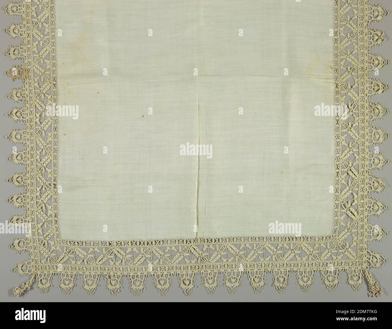 Band, Medium: linen Technique: grid of laid cords with needle lace,  reticella style, Italy, early 17th century, lace, Band Stock Photo - Alamy