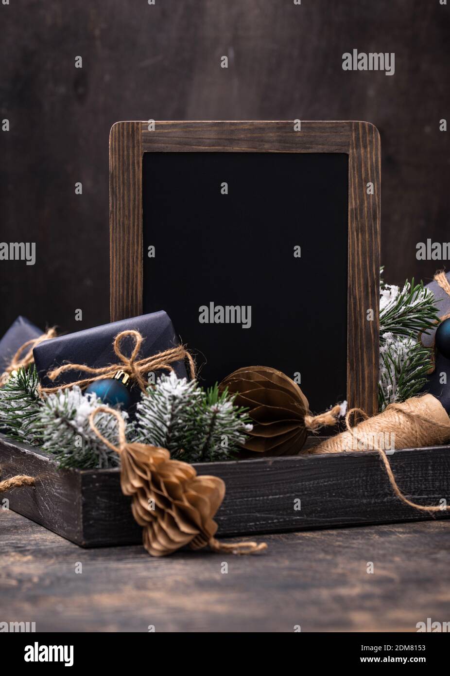 Christmas composition with gift boxes Stock Photo