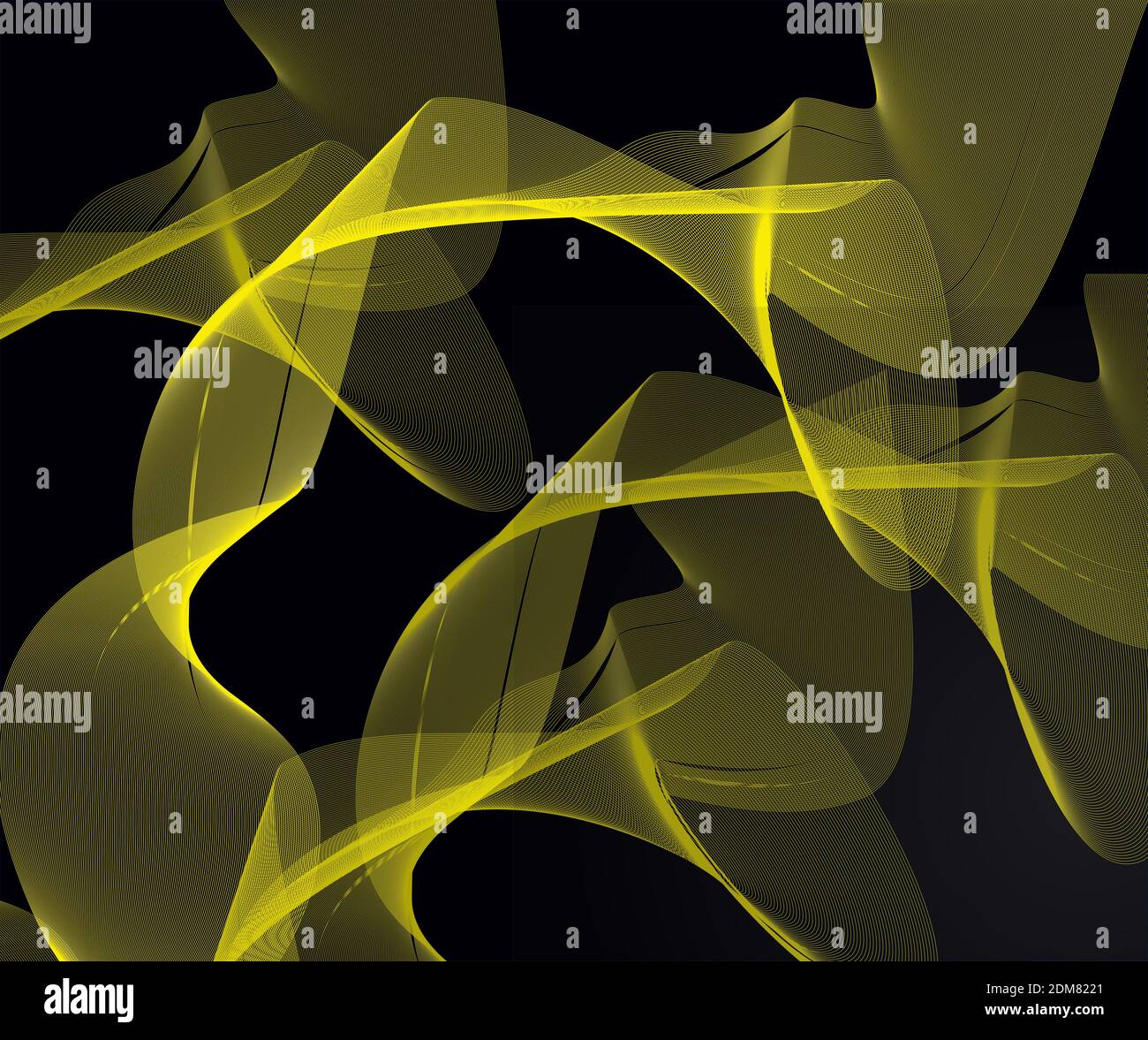 Abstract black and yellow color device background with line waves image Stock Photo