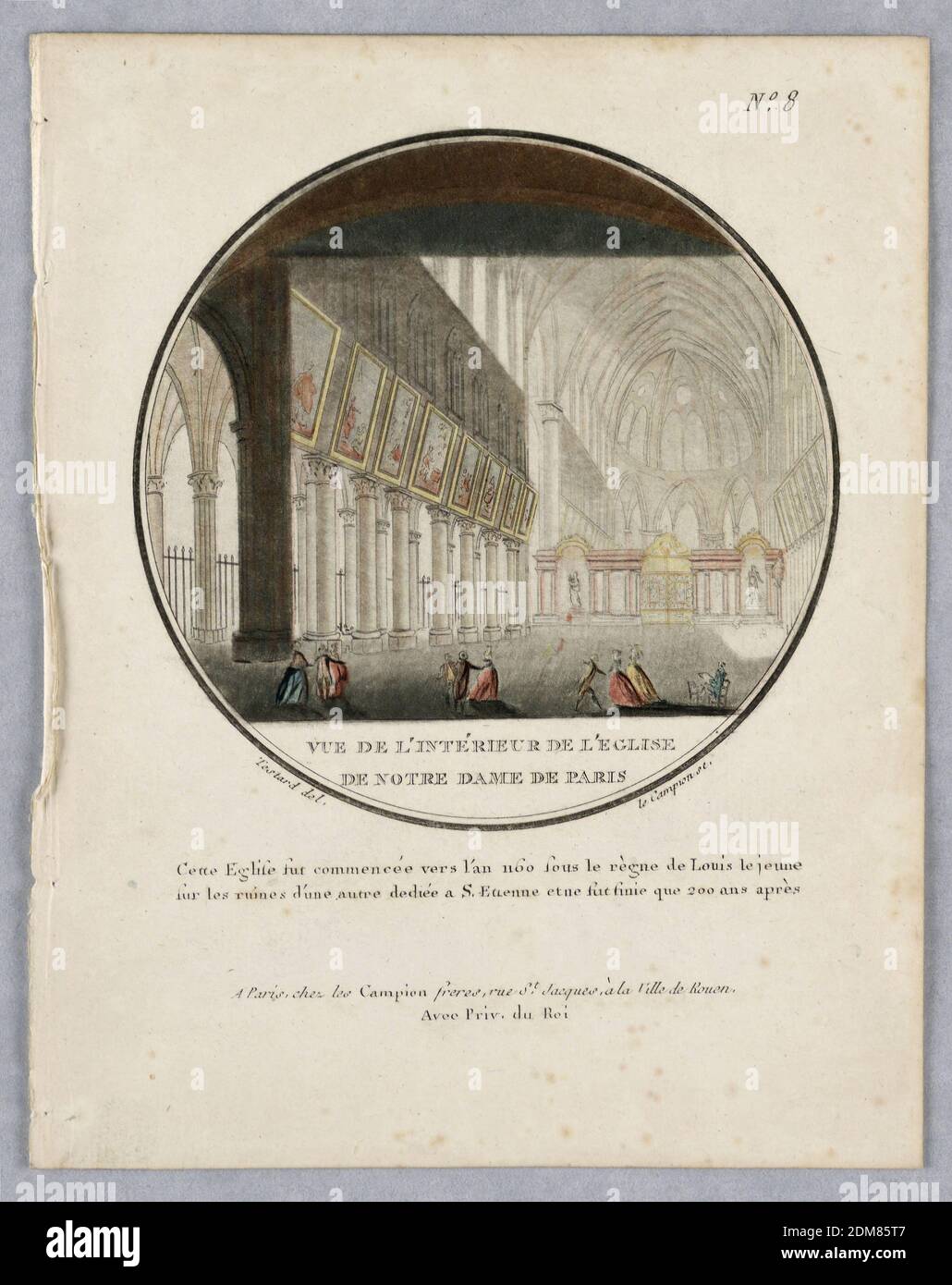 Vue De L Interieur De L Eglise De Notre Dame De Paris No 8 View Of The Exterior Of The Cathedral Notre Dame Paris Plate 8 From Vues Pittoresques Des Principaux Edifices De Paris