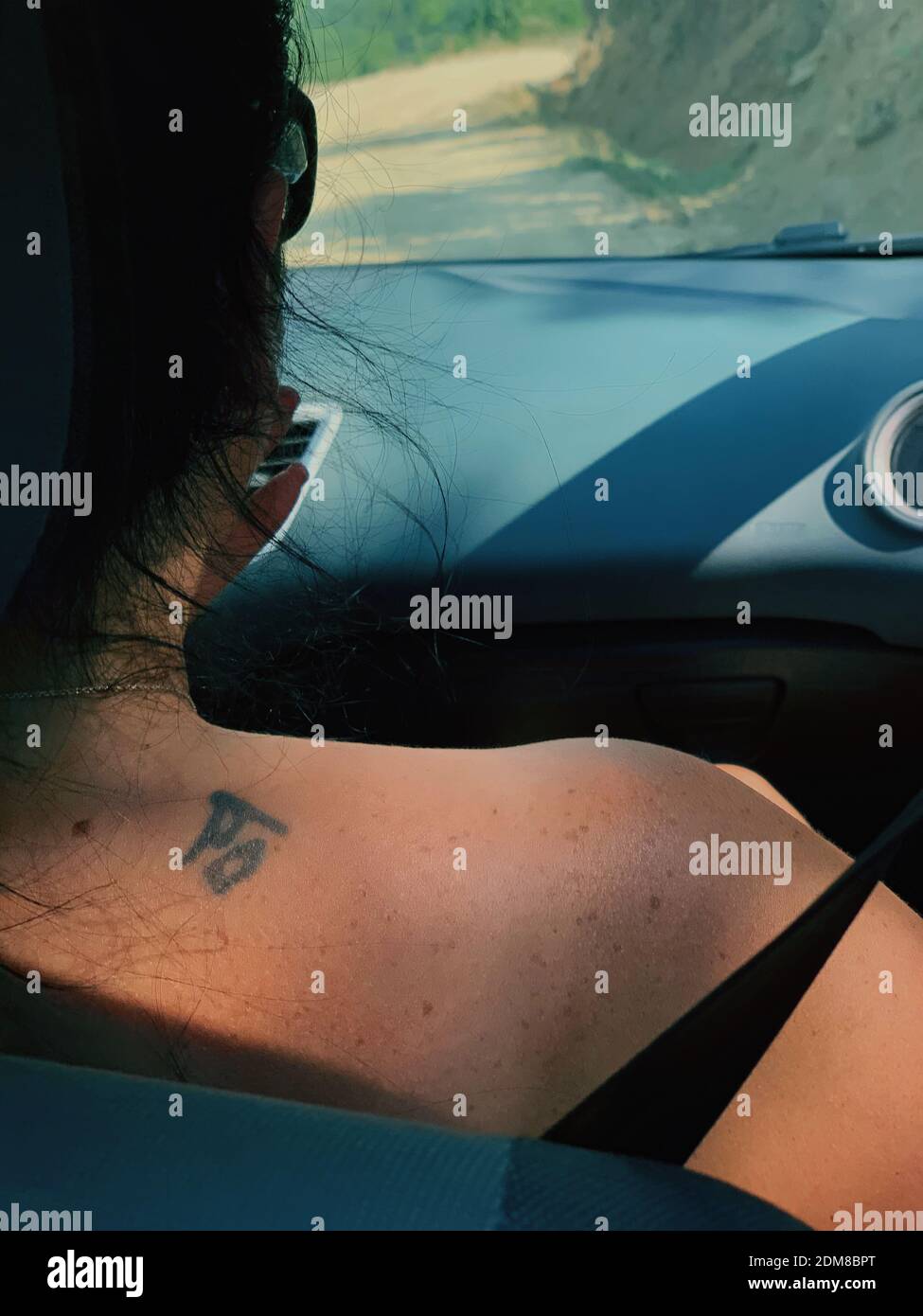 Tattooed Ebony Beauty in River Shows Her Wet Gorgeous Shape
