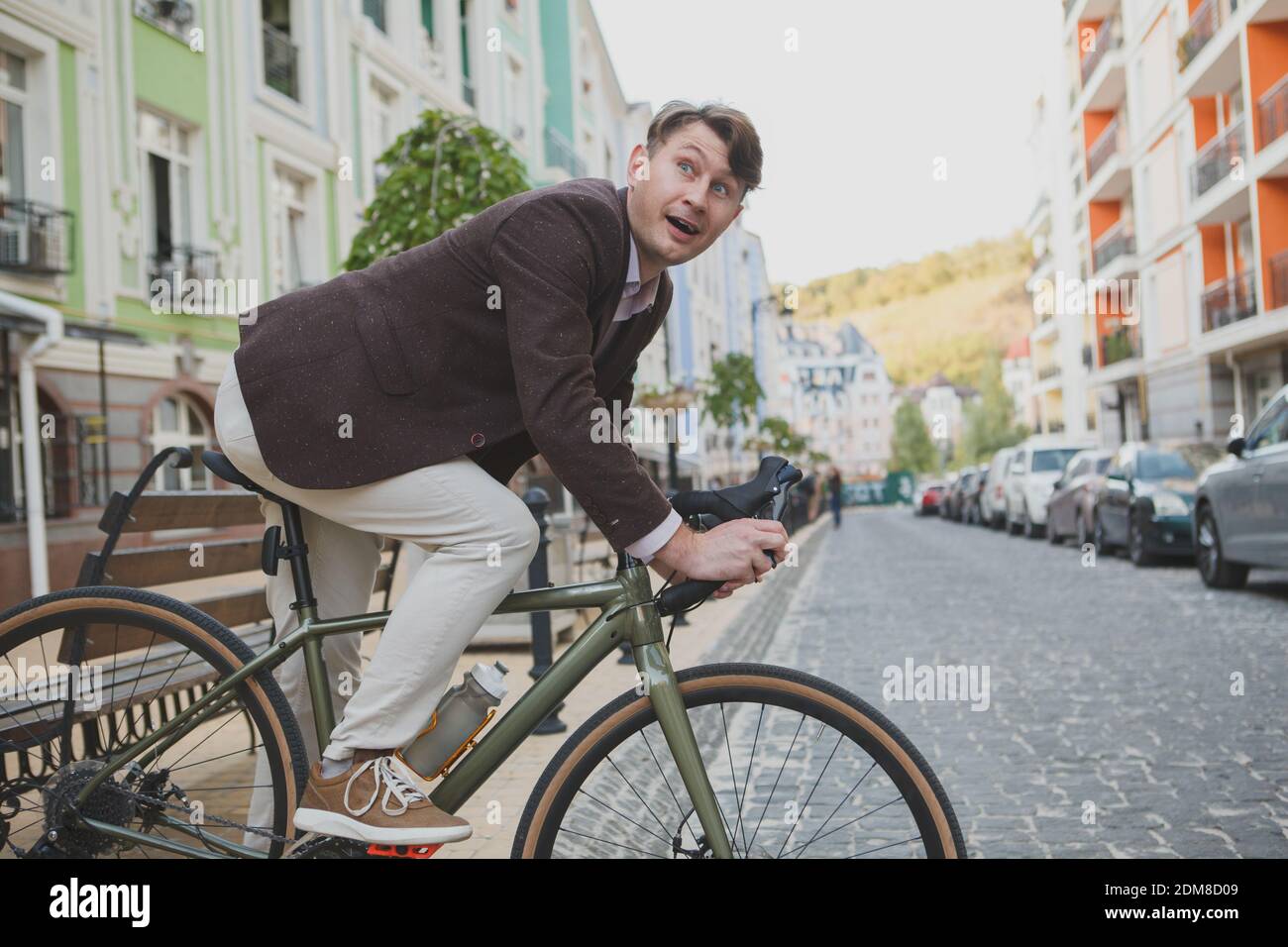 Scared man bike hi-res stock photography and images - Alamy