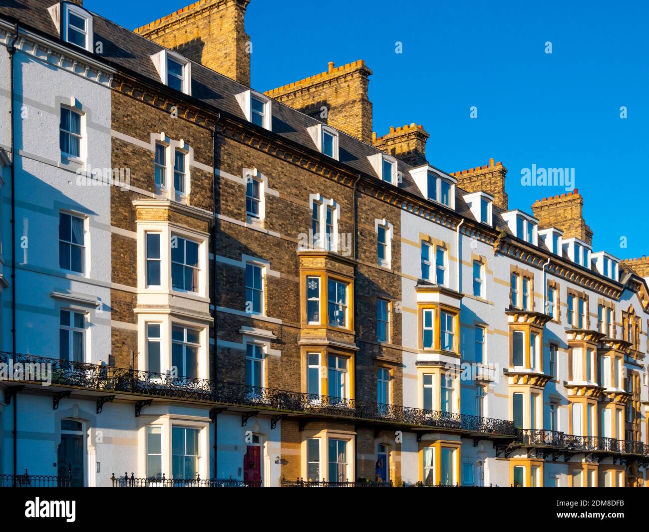 A handsome Victorian apartment building in the Conservation area of Saltburn, Cleveland, UK Stock Photo