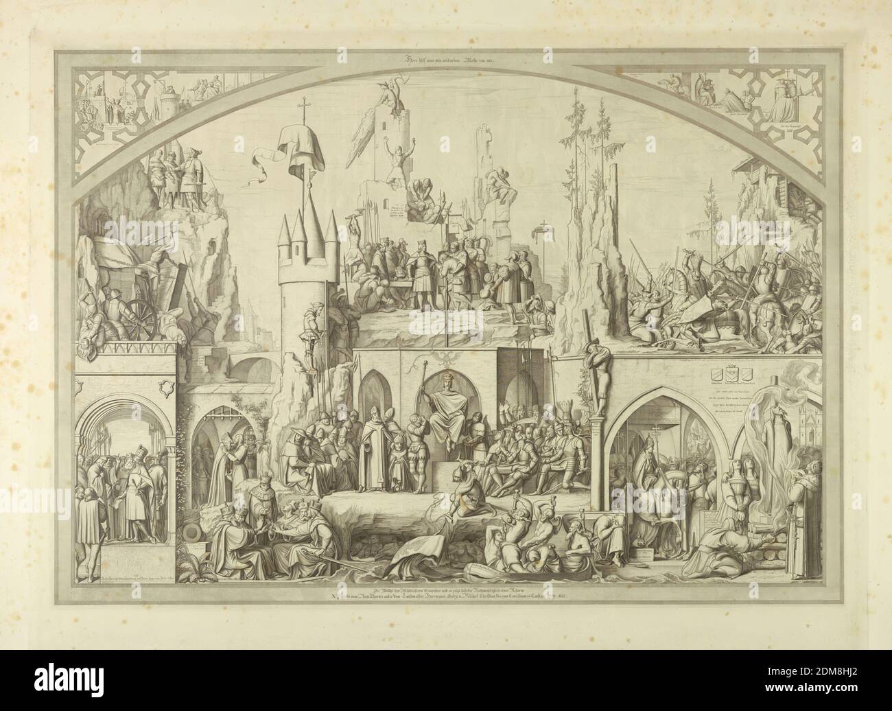 The Reforms of 1229-1415, Julius Caesar Thaeter, German, 1804 - 1870, Steel engraving on paper, Europe, 1804-1870, Print Stock Photo