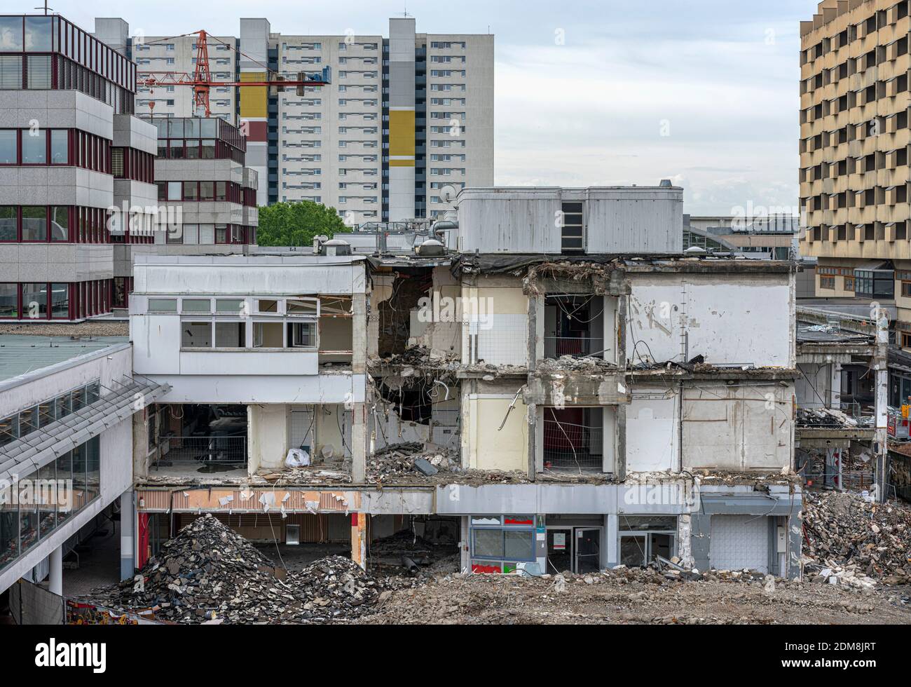 Demolition Of A Shopping Center In Berlin Reinickendorf, Maerkisches Viertel Stock Photo