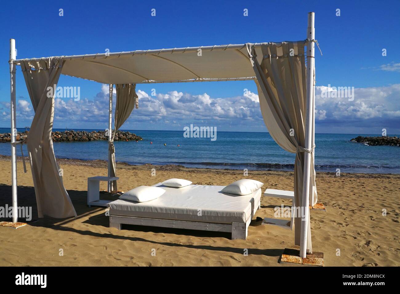 Bed On The Beach Stock Photo Alamy
