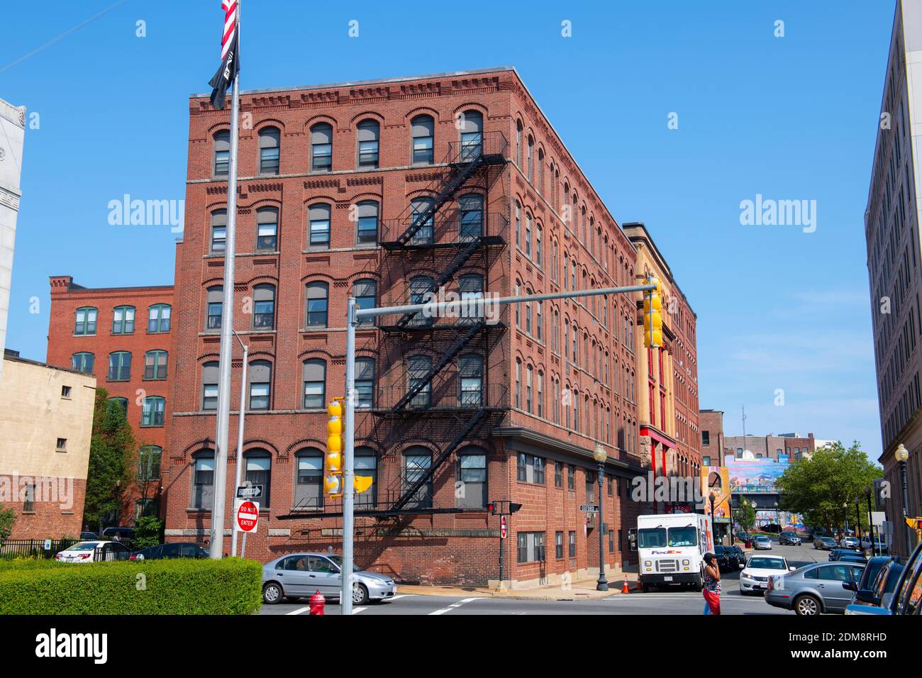 Historic commercial buildings on Willow Street at Oxford Street in