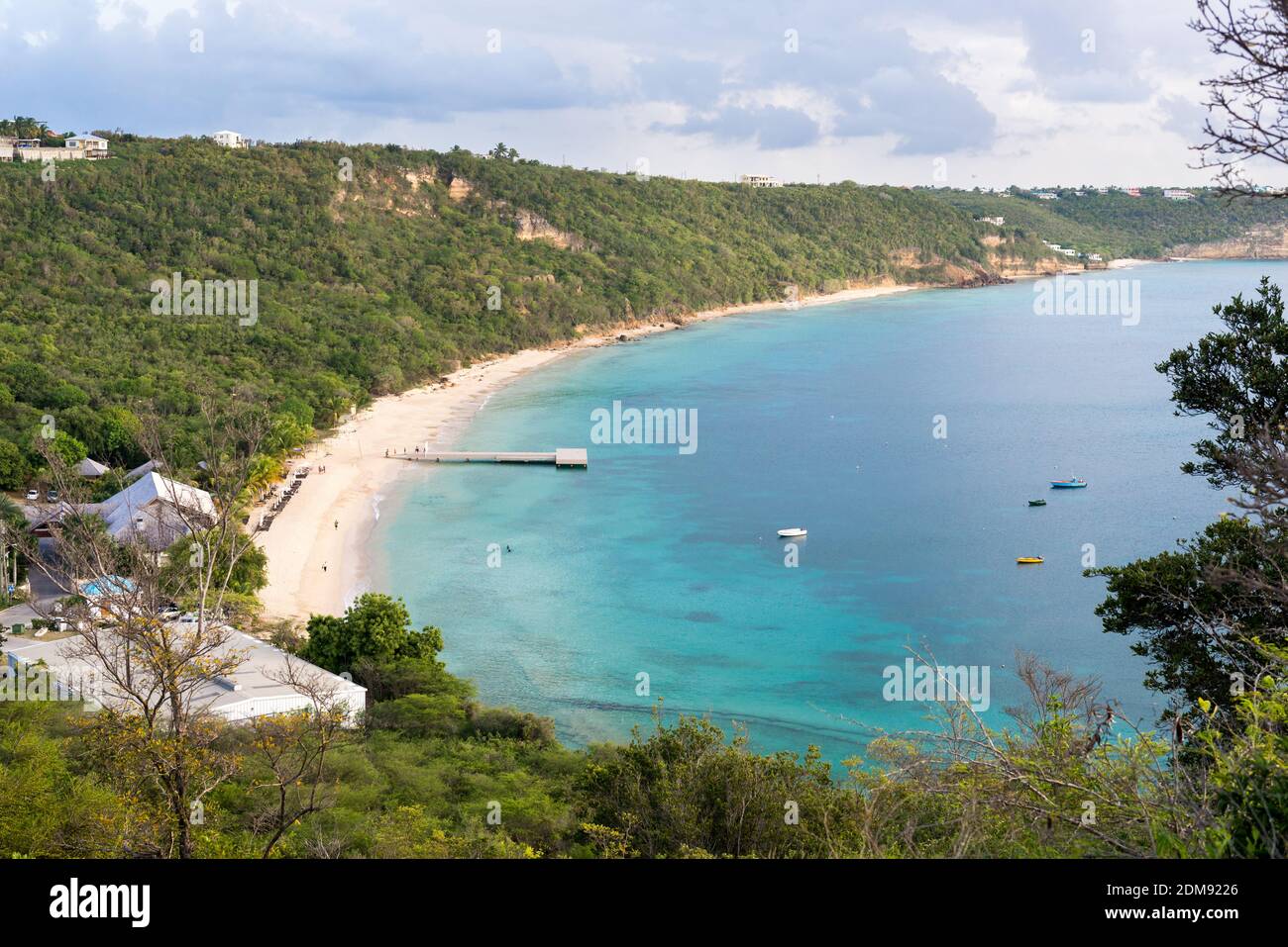 Crocus Bay beach with calm sea at Anguilla, British Antilles Stock Photo