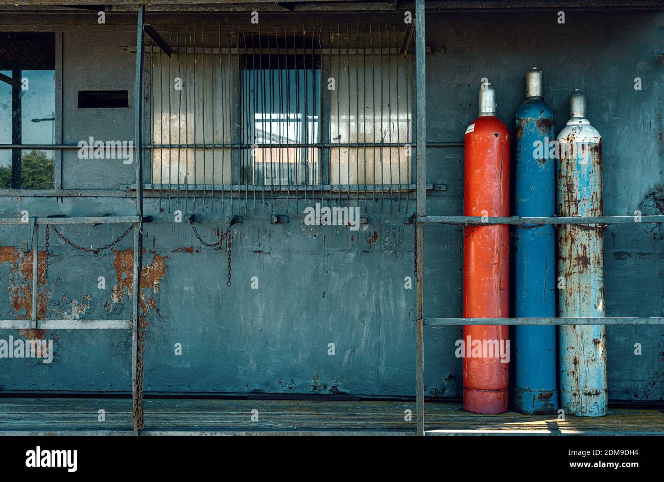 Propane Cylinders On An Industrial Site Stock Photo