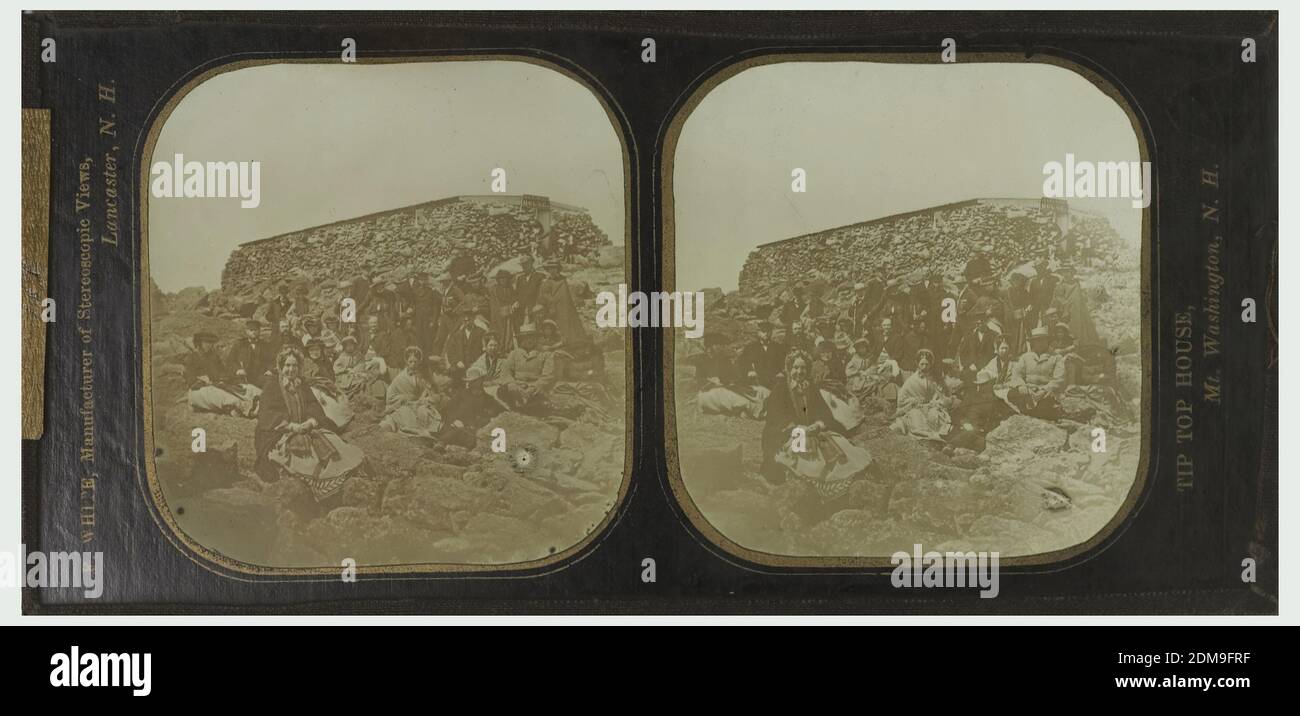 Tip Top House, Glass stereoscopic transparency, [Stereoscopic slide, F. White, Tip Top House, Lancaster, New Hamphire] (see curatorial remarks), 1853–62, landscapes, Stereoview, Stereoview Stock Photo