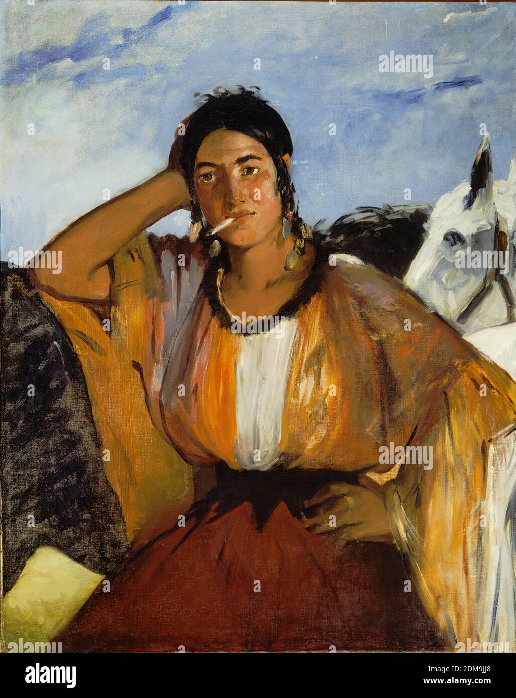 Gypsy with a Cigarette (1862) French modernist painting by Édouard Manet - Very high resolution and quality image Stock Photo