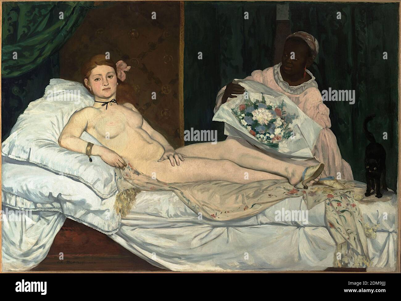 Olympia (1863) French modernist painting by Édouard Manet - Very high resolution and quality image Stock Photo