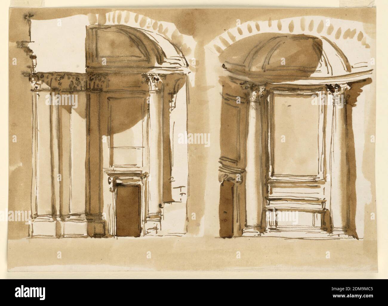 Apse of a church, Giuseppe Barberi, Italian, 1746–1809, Pen and brown ...