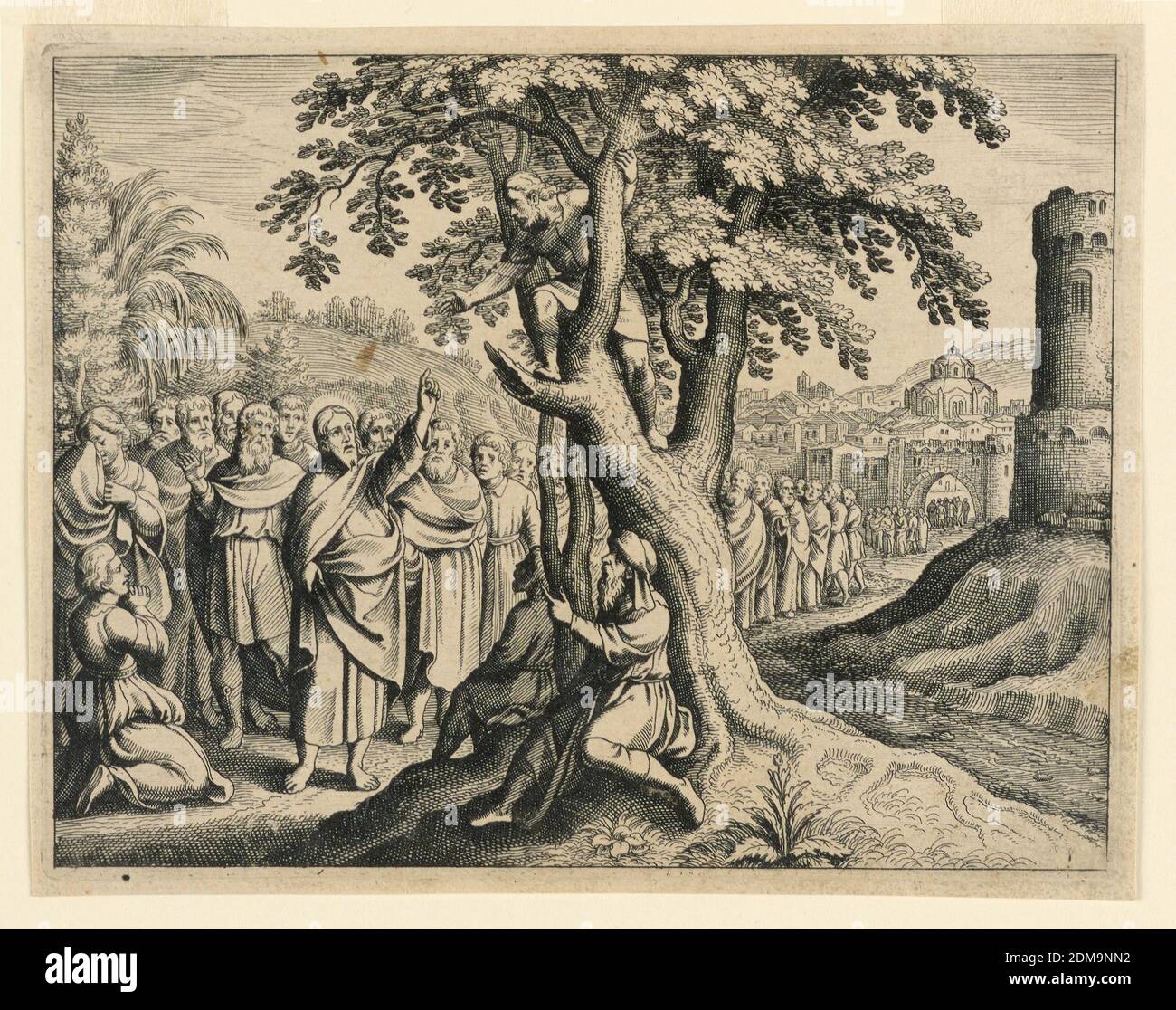 Zacchaeus the Publican, Michel Lasne, French, ca. 1590 - 1667, Engraving on paper, France, ca. 1650, Print Stock Photo