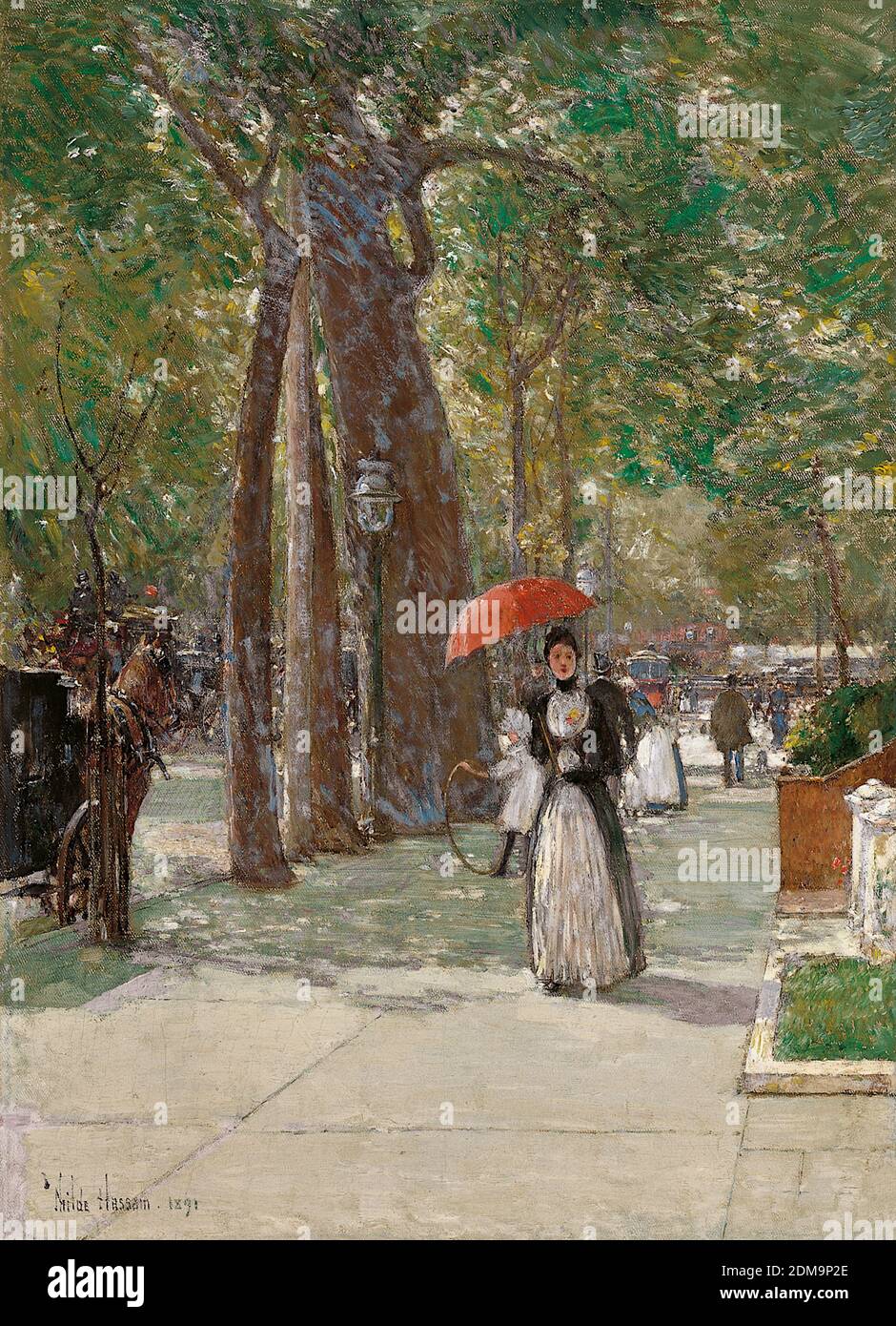 Fifth Avenue at Washington Square, New York 1891 American Impressionist Painting by Childe Hassam - Very high resolution and quality image Stock Photo