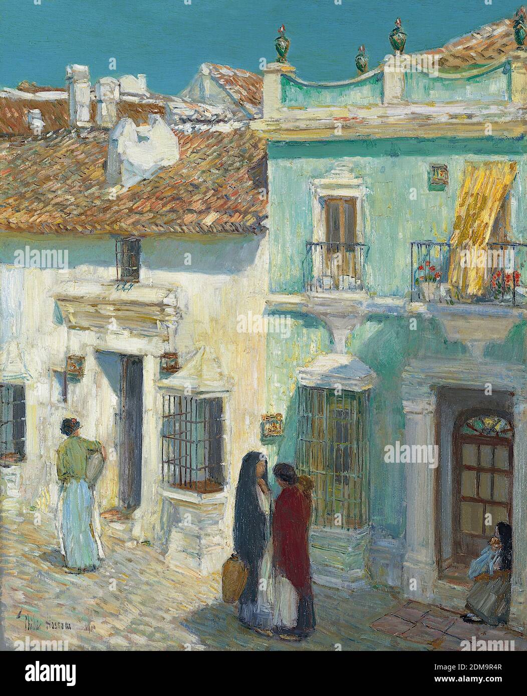 Plaza de la Merced, Ronda 1910 American Impressionist Painting by