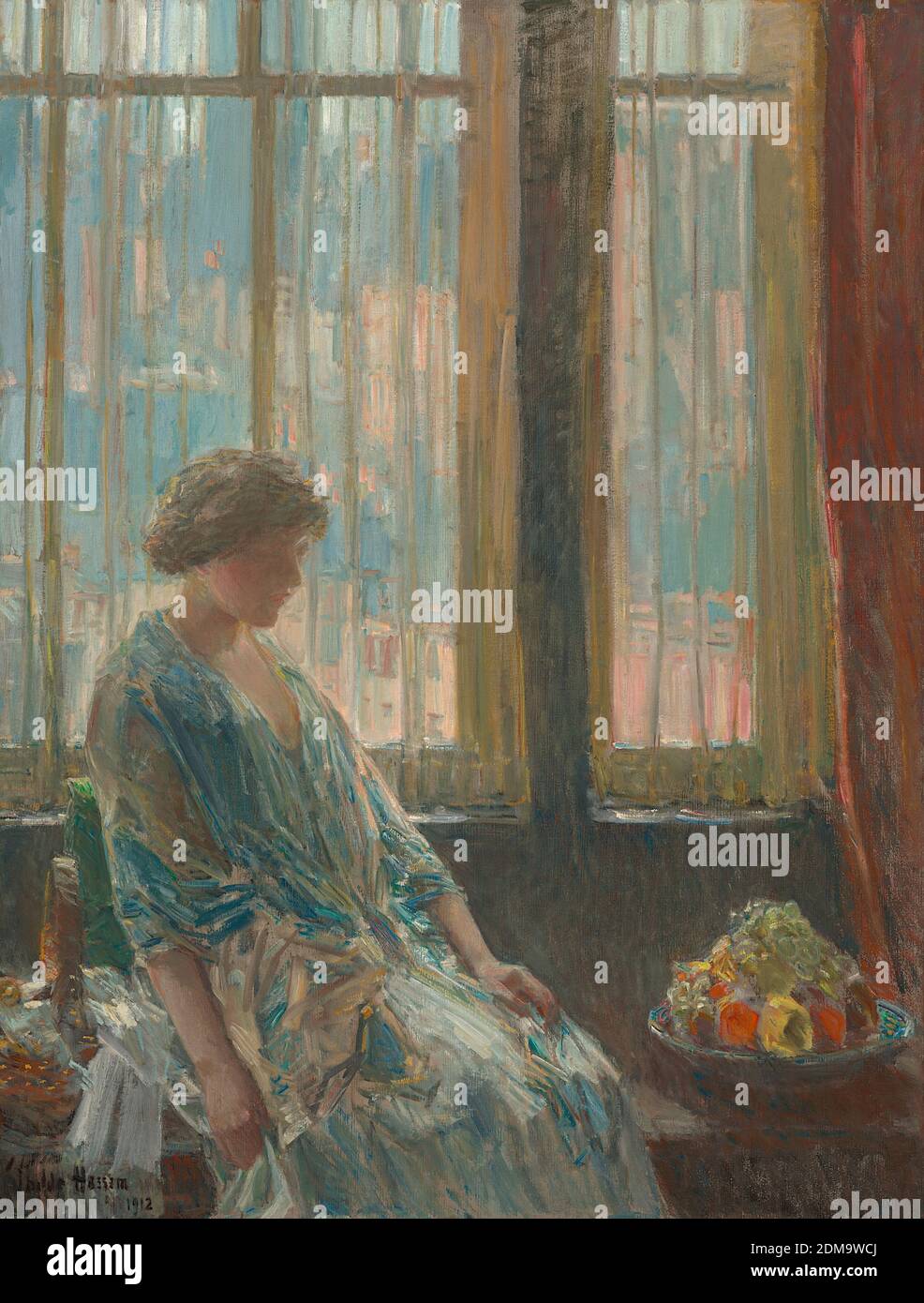 The New York Window, 1912 American Impressionist Painting by Childe Hassam - Very high resolution and quality image Stock Photo