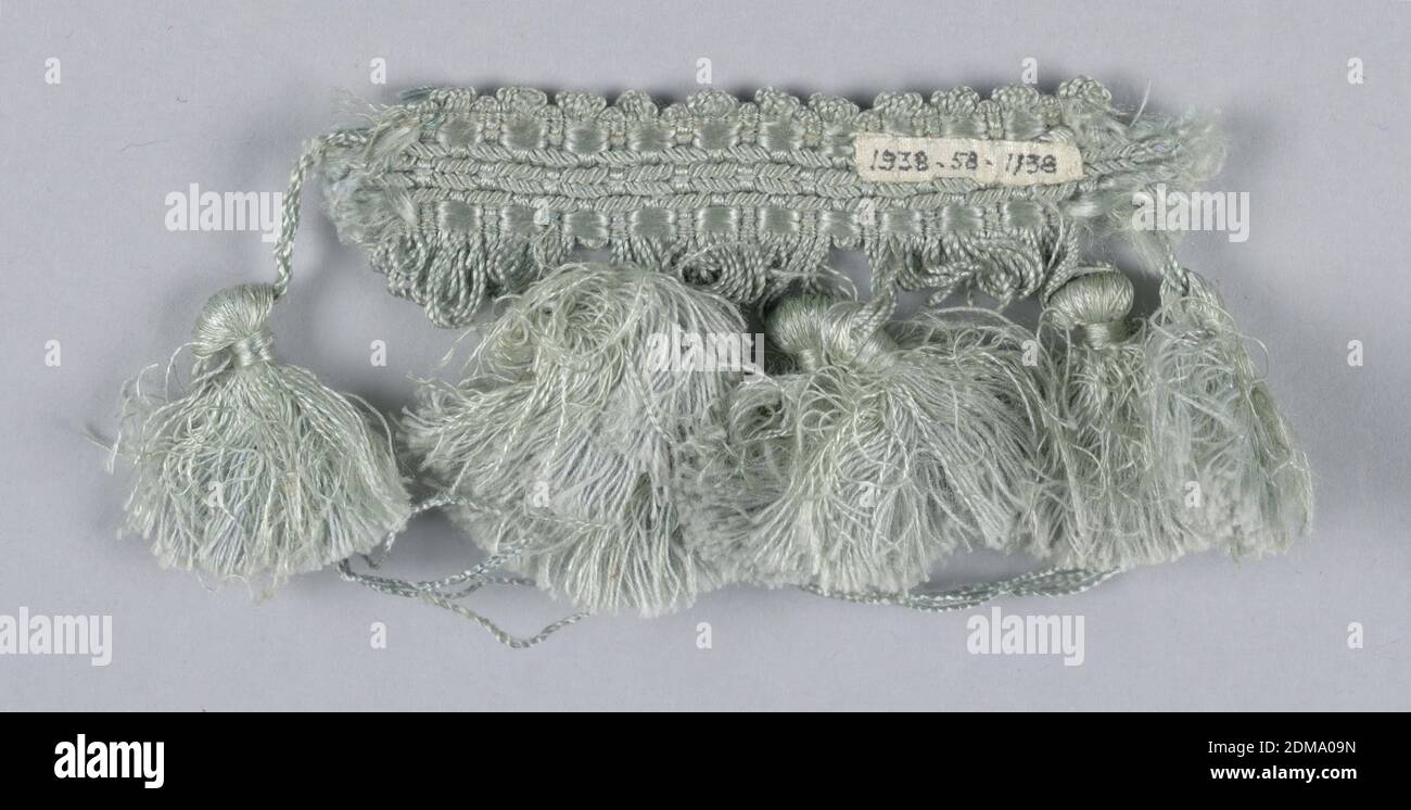 Trimming, Medium: silk, Woven heading with loops and tassels., USA, 19th century, trimmings, Trimming Stock Photo