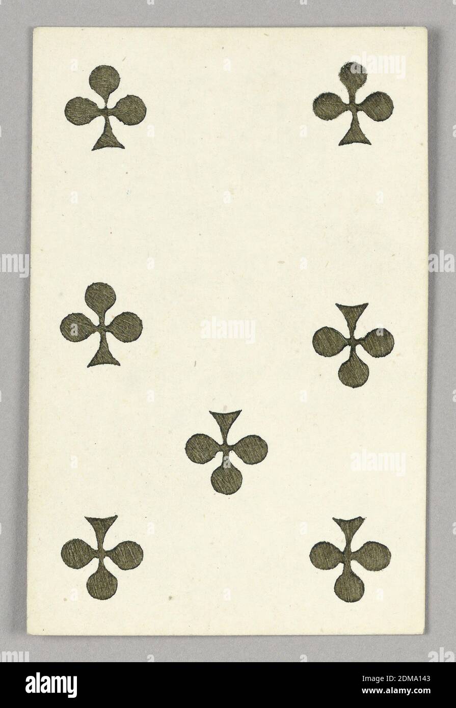Seven of Clubs from Set of 'Jeu Imperial–Second Empire–Napoleon III' Playing Cards, F. Chardon, French, active 19th c., Lithograph on glazed paper, Seven of Clubs from Set of 'Jeu Imperial–Second Empire–Napoleon III' Playing Cards., Paris, France, 1858, Playing Card, Playing Card Stock Photo