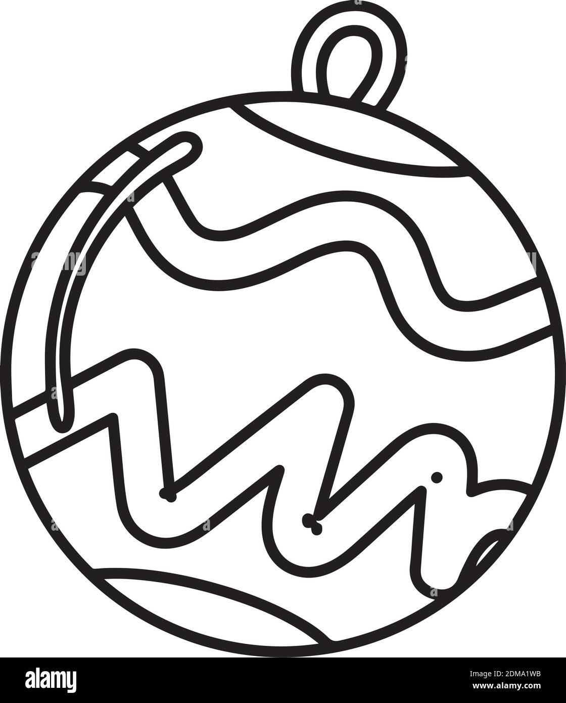 Isolated christmas ball icon with stripes. Vector illustration Stock ...
