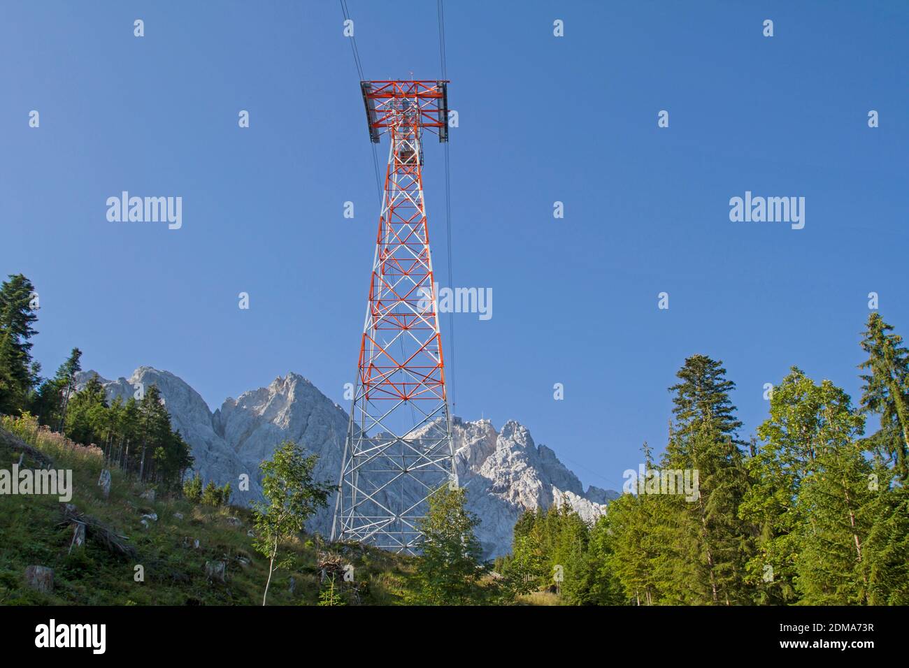 With The Newly Built Cable Car To The Zugspitze, The Highest Point In Germany Stock Photo