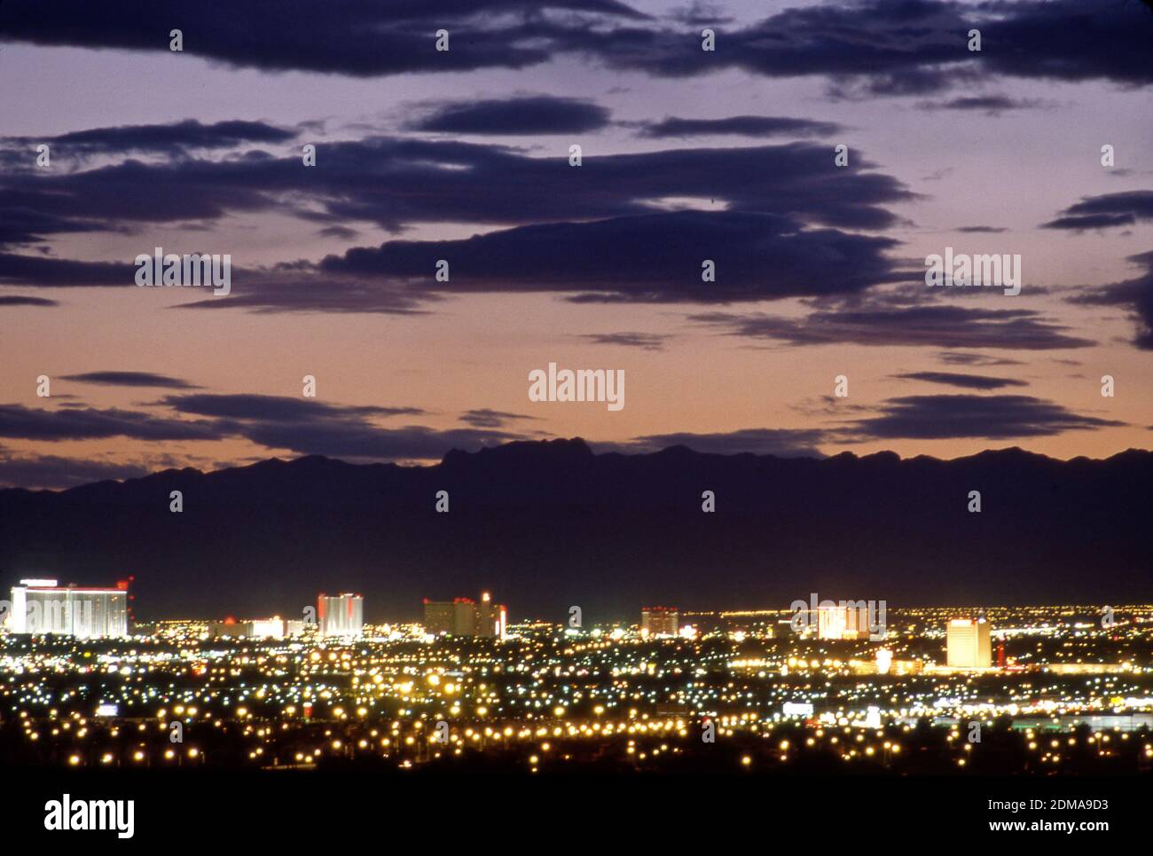 View of the Las Vegs Strip from afar Stock Photo