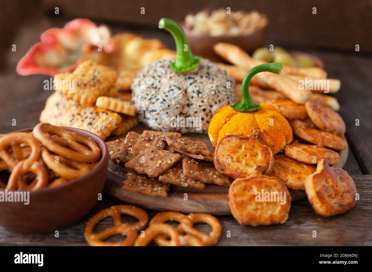 Cheese Platter With Crackers Stock Photo Alamy