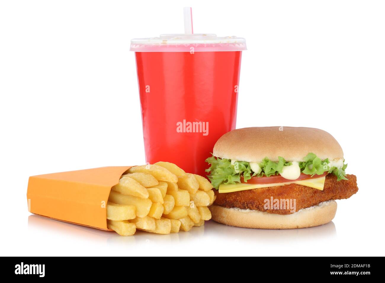 Fischburger Fisch Burger Backfisch Hamburger Menu Menü Menue Pommes ...