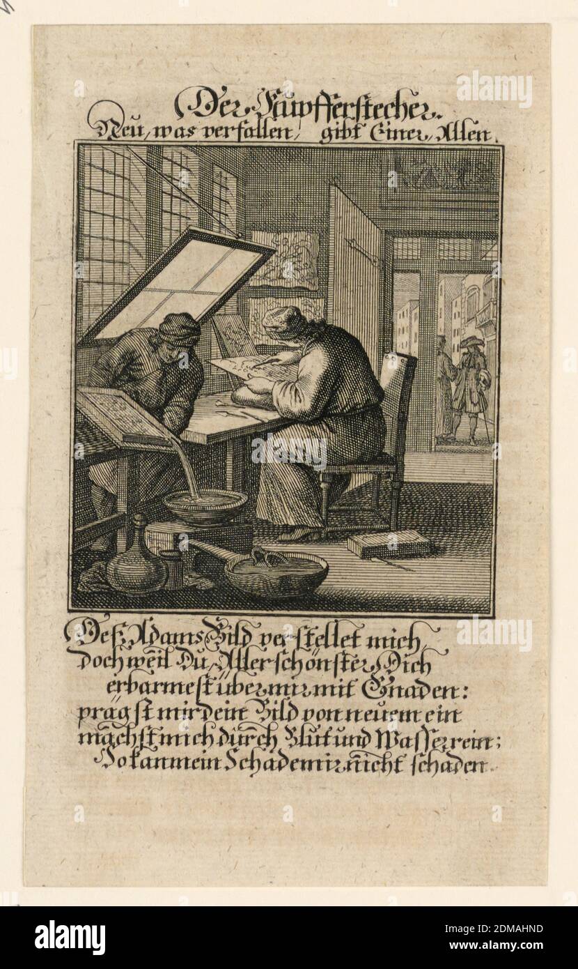 The Copper Plate Engraver, Engraving on paper, England, Print Stock