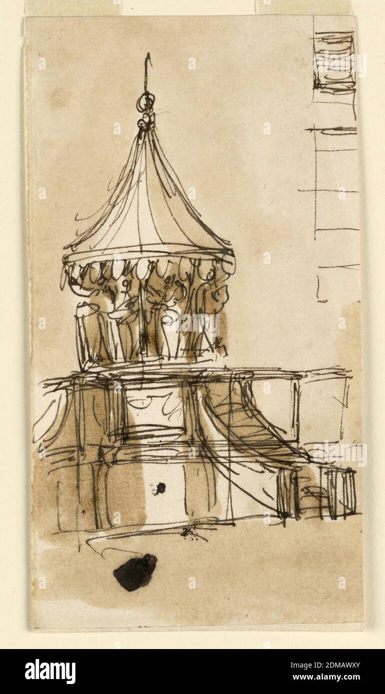 Pulpit Rome Pulpit elevation, Giuseppe Barberi, Italian, 1746–1809, Pen and brown ...