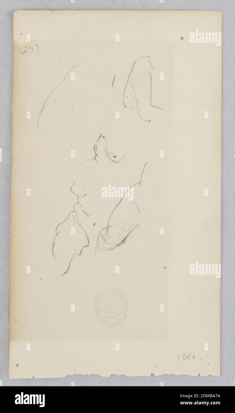 Figure, Robert Frederick Blum, American, 1857–1903, Graphite on wove paper, Sketch of figure., USA, 1876, figures, Drawing Stock Photo