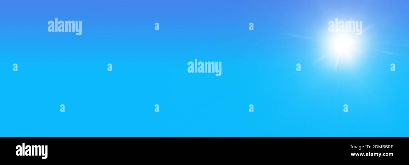 A blue sky illustration with the sun shining bright Stock Photo - Alamy