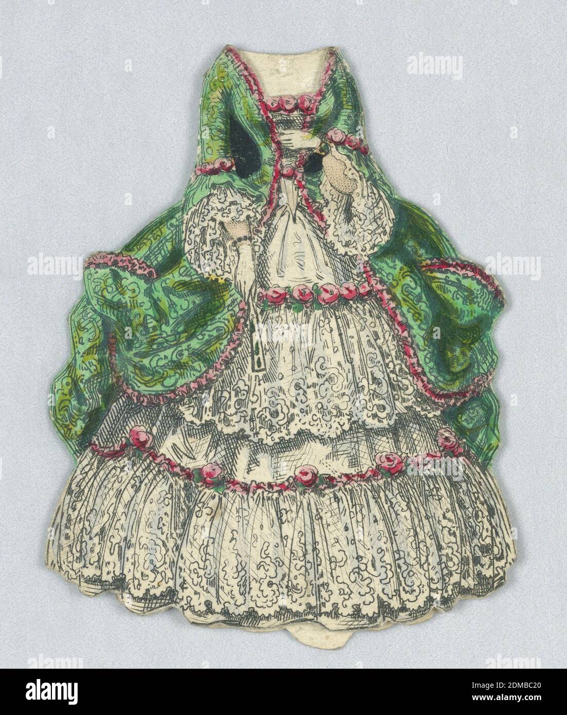 green and cream dress