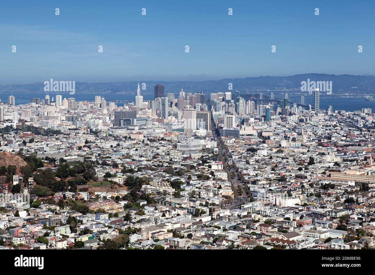 Blick von Twin Peaks auf San Francisco Stock Photo