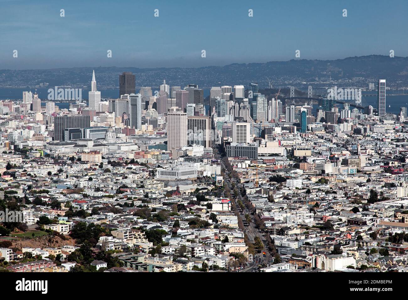 Blick von Twin Peaks auf San Francisco Stock Photo